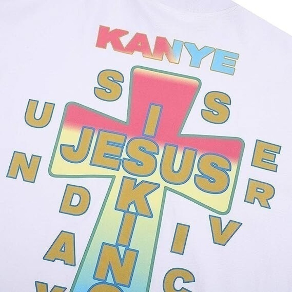 NAGRI Kayne is King T-Shirt Hip Hop Letter Printing Graphic Rap Music Crew Small